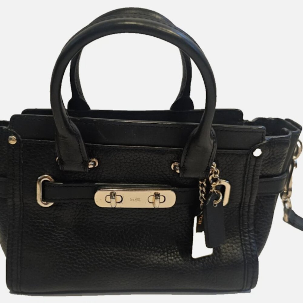 Coach Swagger 27 2Way Black Leather Handbag